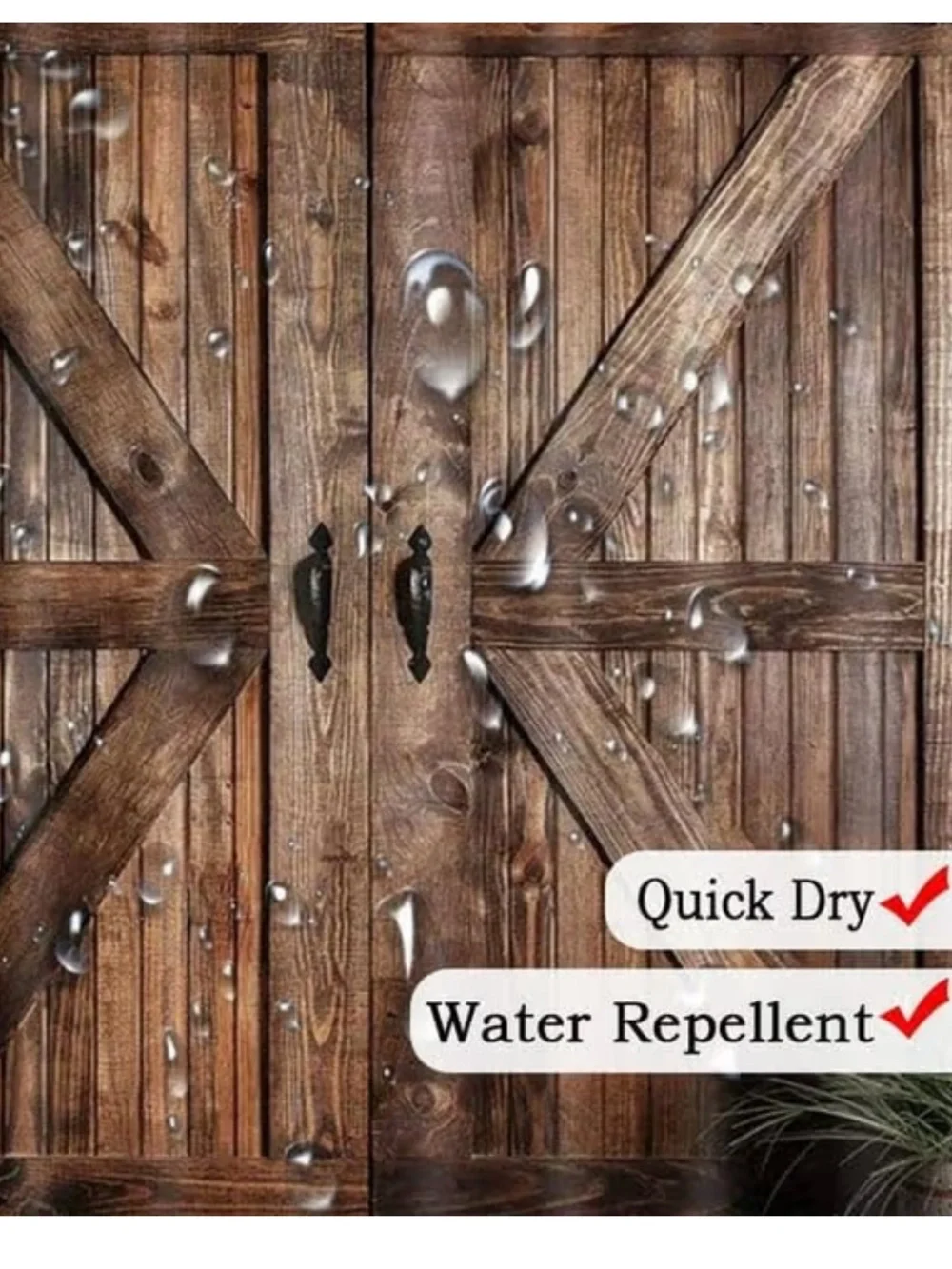 Rustic Barn Door Shower Curtain - Brown